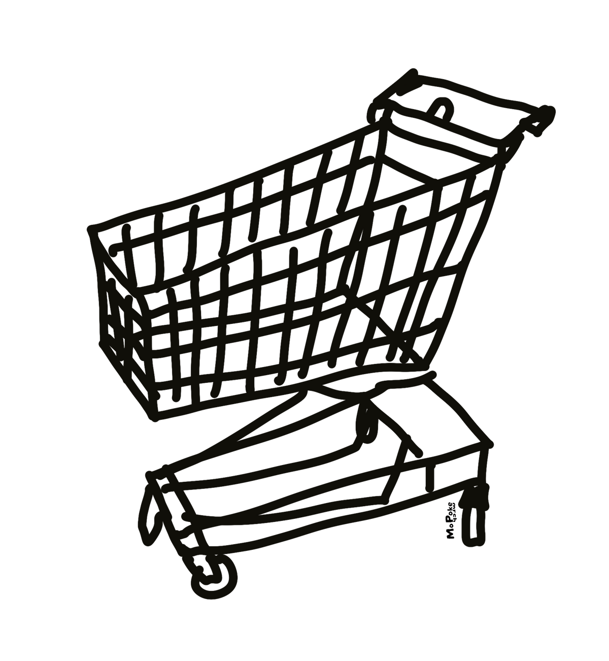 Unisex- Black shopping trolley