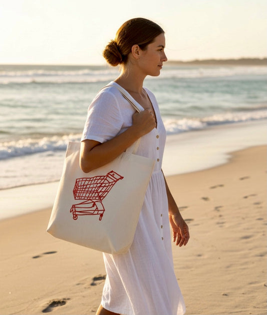 Red shopping trolley