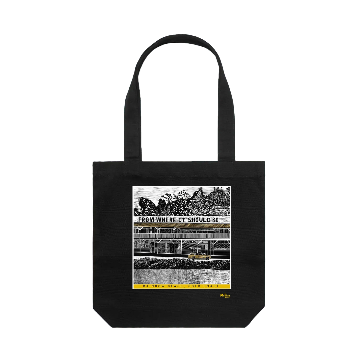 Black front flat lay
