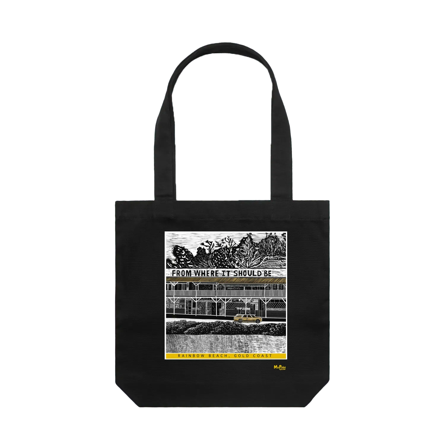 Black front flat lay