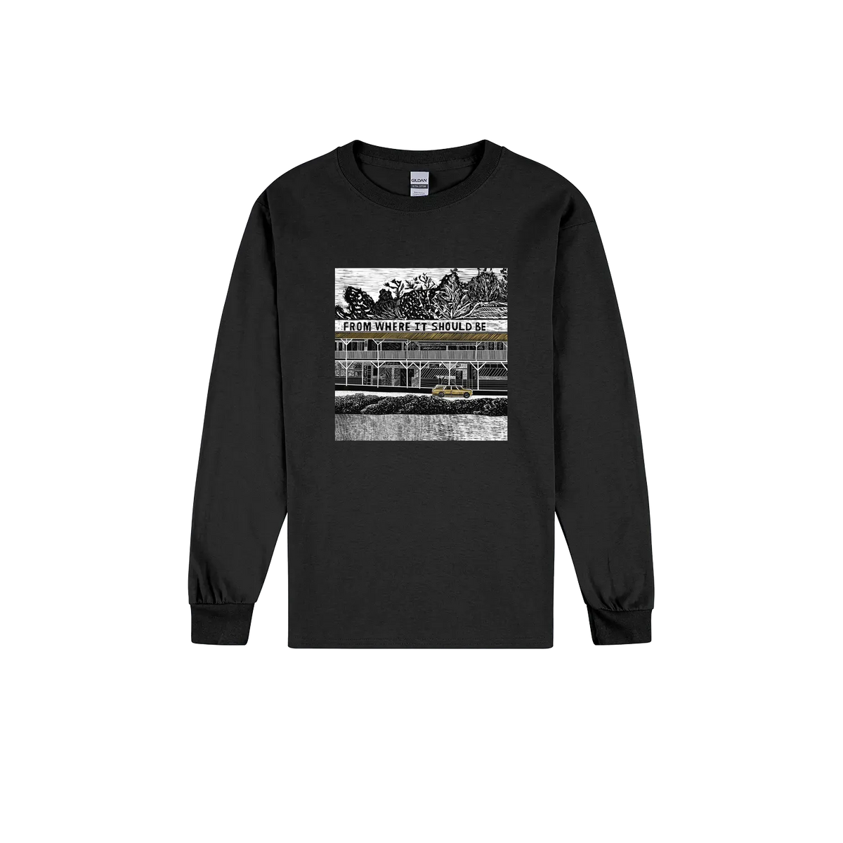 Black front flat lay