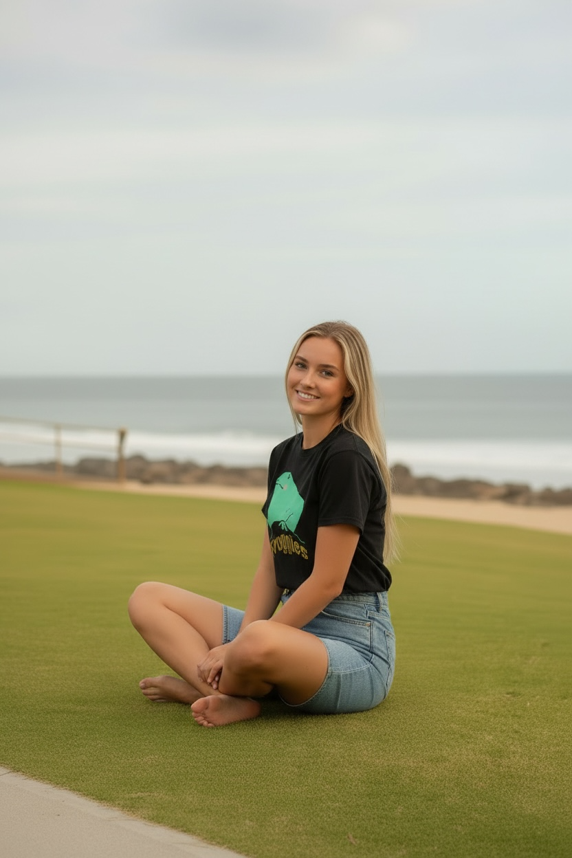 Womens- Froggies Beach -Cropped Tee