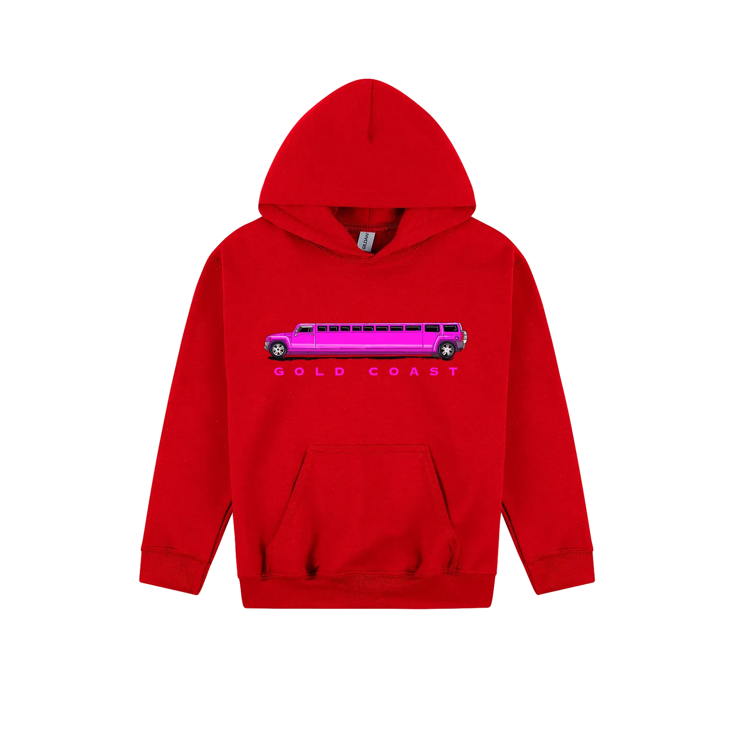 Red front flat lay